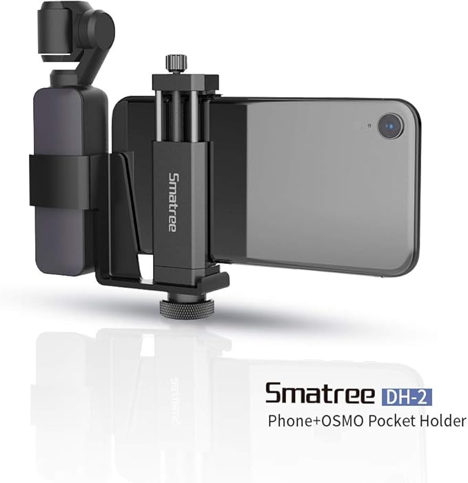 Smatree OSMO Pocket 2 Phone Holder Set Expansion Accessories with 1/4”Thread Screw Compatible with DJI OSMO Pocket 2/ DJI OSMO Pocket and Smartphone