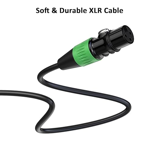 XLR Cables, Microphone Cable 10ft 6 Pack, Gold-Plated 3-pin XLR Speaker Cables Male to Female Balanced Mic Cable for Microphones, Stage Lighting, Speaker Systems and More