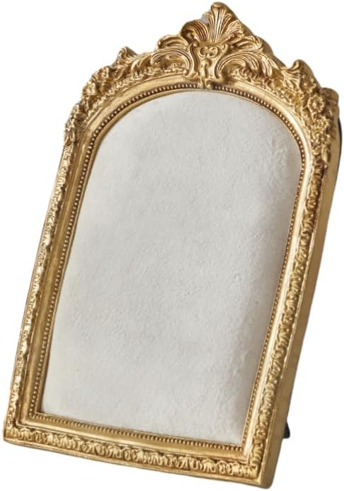 10.4"*7" gold Jewelry Display Stand Photo Frame, Resin Vintage Earring Stand, Velvet Necklace Storage Stand, Elegant Decoration for Jewelry and Collectibles-1pack