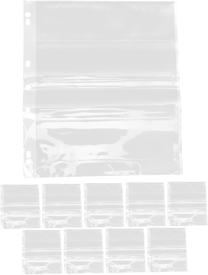 NUOBESTY 10pcs Document Bag Negative Film Sleeves Storage Accessory Photo Storage Pages Kit for Protectors No