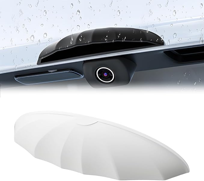Rear View Backup Camera Cover, Car Rear View Camera Anti-Rain Cover, Silicone Anti-rain Reversing Cameras Protection, Backup Camera Rain Shield for All Kinds of Cars (White)