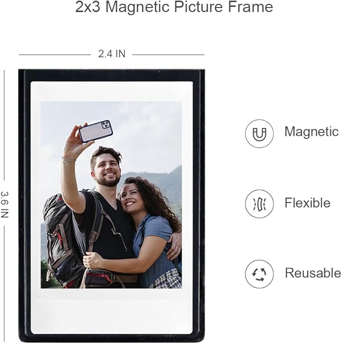 Orga'Neat 2x3 Magnetic Photo Frame Refrigerator for Fujifilm Instax Mini Instant Film, Magnet Picture Frames for Fridge Small Picture Holder for 8.6cm*5.4cm Picture -5 Pack