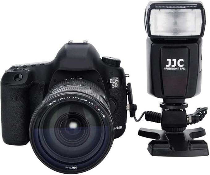 JJC Standard Hot Shoe Adapter with Extra PC sync Connection Port & 3.5mm Mini Phone Connection Port for Connecting Cameras to Additional Off-Camera Flash,Studio Light,Strobes or Other Accessories