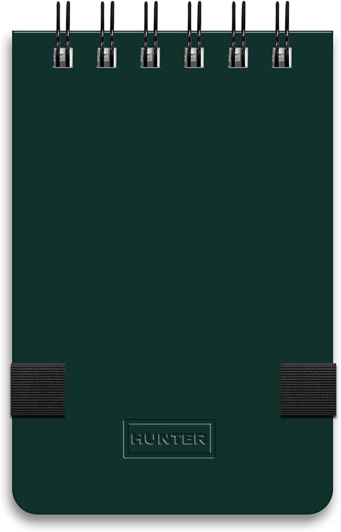 Hunter - All Weather Field Book, 5.75” X 3.6” 128 Pg Outdoor Notebook With Elastic Band to Protect Notes, Pocket Journal With Dot Grid Stone Paper for Surveying, Water & Tear Resistant, Forest Green