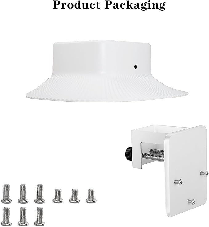 Gutter Mount Bracket and Rain Cover Compatible with Eufy Security SoloCam S340,Security Camera Accessories Camera Gutter Mount and Sun and Rain Shield for Outdoor(White)