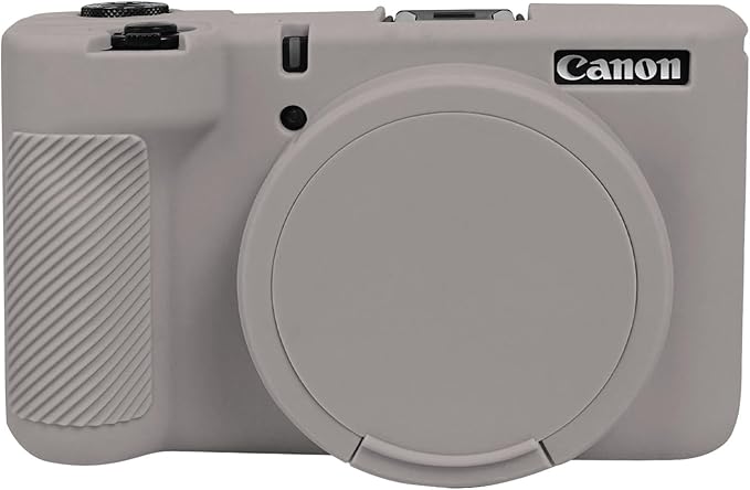 EASY HOOD V1 Case, Silicone Camera Cover with Removable Lens Cover, Soft Protector Lightweight Carrying Body Skin for Canon PowerShot V1 Digital Camera - Tiffany Pink