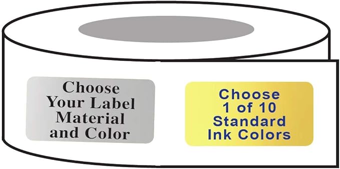 Printed Labels Rectangle 1" x 2" Custom Personalized Rolls, Quality Business Address Stickers, One Ink Color - (Made in The USA) (500)