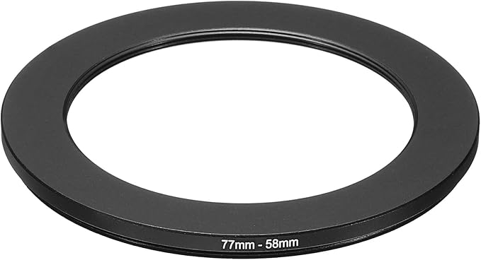 PATIKIL 77mm-58mm Metal Step Down Ring, Camera Lens Filter Adapter Ring Aluminum Filter Adapter Ring for Camera Lenses Hood, Black