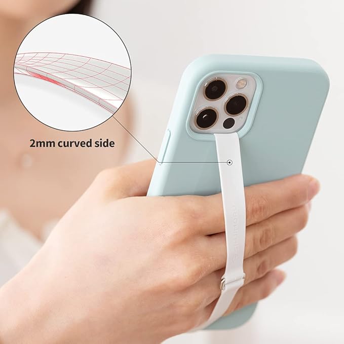 C-Shaped Clip Finger Phone Grip, Sinjimoru Silicone Cell Phone Strap for Phone Case with Clip as Phone Loop Holder for iPhone Case & Samsung Phone. Sinji Loop Clip Navy 230