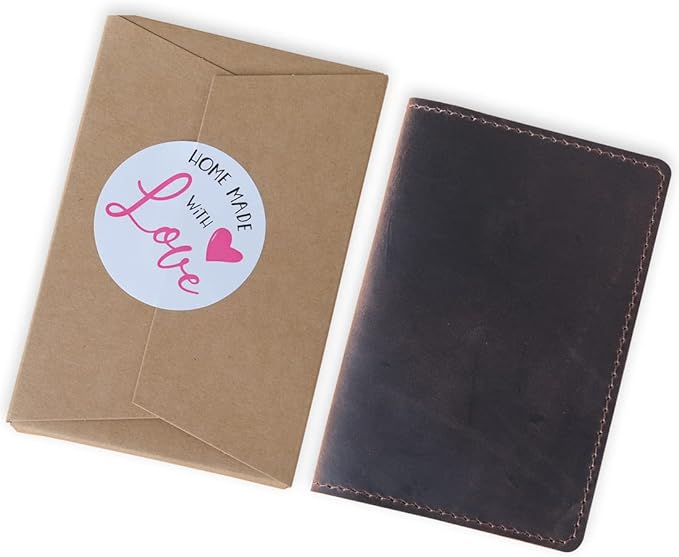 Fan&Ran Genuine Leather Journal Cover for Field Notes Notebooks, Moleskine Cahier Journal Pocket 3.5 x 5.5 Inches, Bourbon Brown