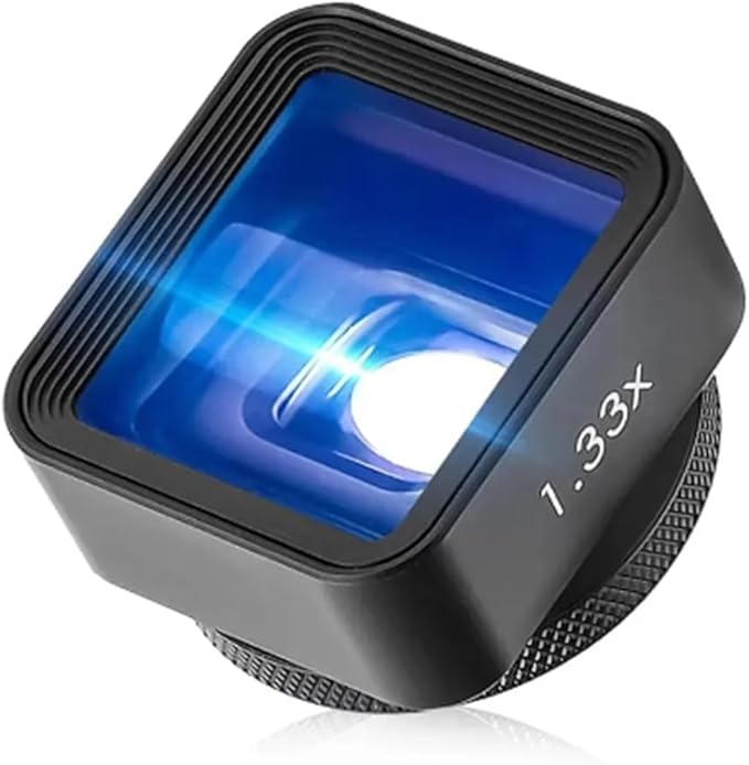 1 PCS Black 1.33X Anamorphic Lens Mobile Phone Video Widescreen Movie Lens by Filmic Pro App