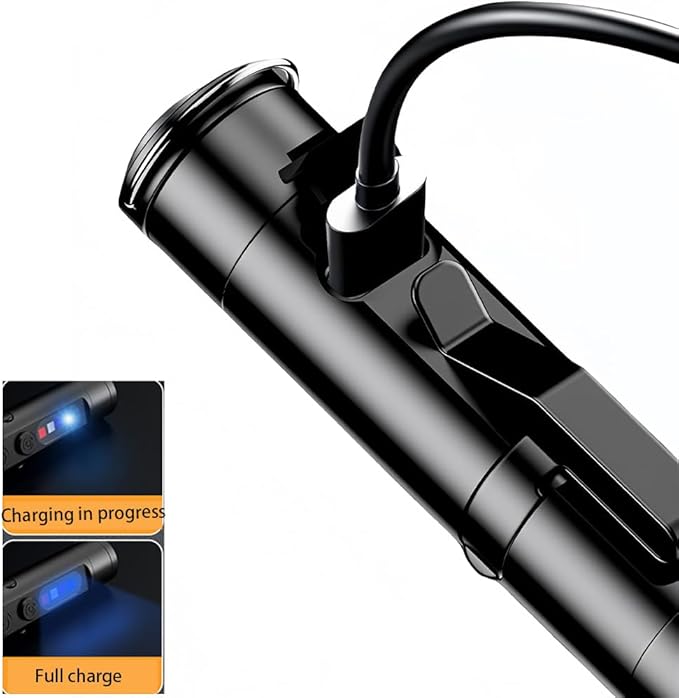 Taclite Mini EDC Flashlight - 500 Lumens Rechargeable Micro Tool, Magnetic Keychain Light with Hat Clip, Waterproof, 3 Brightness Levels for Camping & Emergency Use (Black)