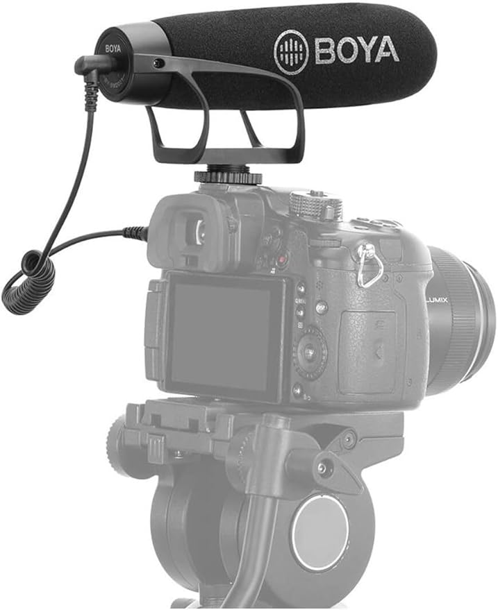 BOYA BY-BM2021 Lightweight Cardioid Video Shotgun Microphone for Smartphone DSLR Electrit Directional Condenser Shotgun Video Microphone Nikon Canon Sony DSLR Camera Camcorder