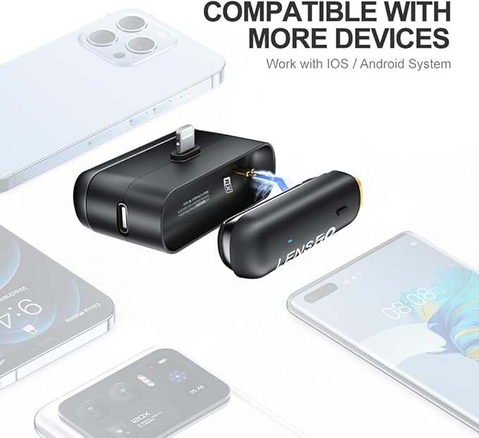LENSGO Wireless Lavalier Microphone for iPhone iPad,2.4 Ghz Duali Professional Lapel Mics,Wireless Mic Plug-Play,Lapel Microphone for Video Recording Interview Conference Podcast Vlog YouTube TikTok