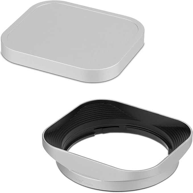 Haoge Silver Metal Square Lens Hood for Fujifilm XF33mm F1.4 R WR Lens, Fujinon XF 16-50mm,Fuji XF 23mm f/1.4 R LM WR Lens Hood Shade Bayonet Mount