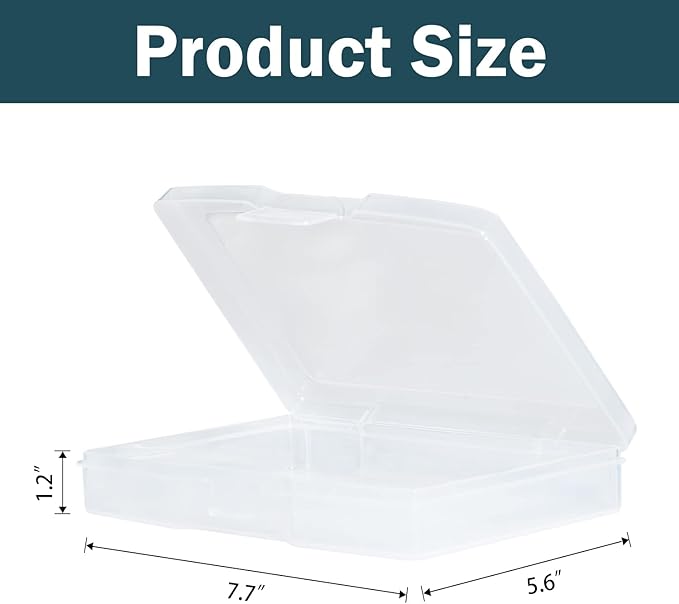 Naivees 5" x 7" Photo Storage Case, 12 Inner Photo Organizer Keeper, Extra Large Storage Picture Boxes, Seed Storage, Transparent Craft Keeper (12 PACK)