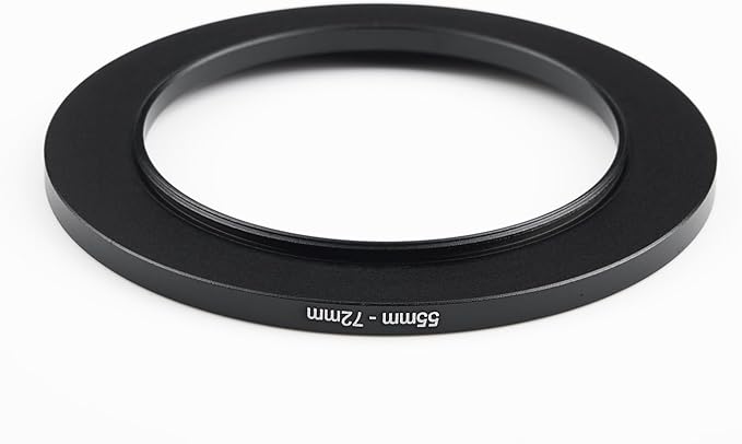 55mm to 72mm Step-Up Ring Filter Adapter,for All Brands UV ND CPL, Metal Ring Step-Up Rings Adapter Filter (55mm-72mm)