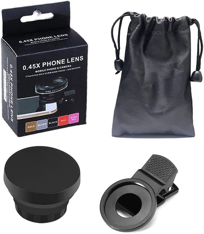Mcoplus Cell Phone Camera Lens 2 in 1 Clip-on Lens Kit 37mm 0.45X 49UV Super Wide Angle & Macro Phone Camera Lens for iPhone and Android Smartphones Cell Phones