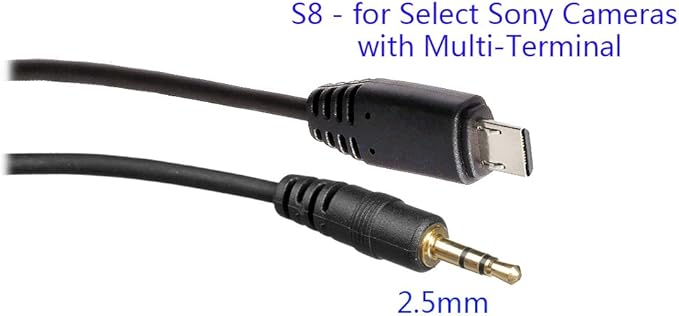 PHOLSY 2.5mm S8 Off-Camera Remote Cable for Sony a1, a9, a9M2, a7, a7M2, a7M3, a7RM2, a7RM4, a7SM2, a6600, a6500, a6400, a6100, RX100M5, RX100M6, RX100M7, HX99, HX90, HX350, HX400, ZV-1