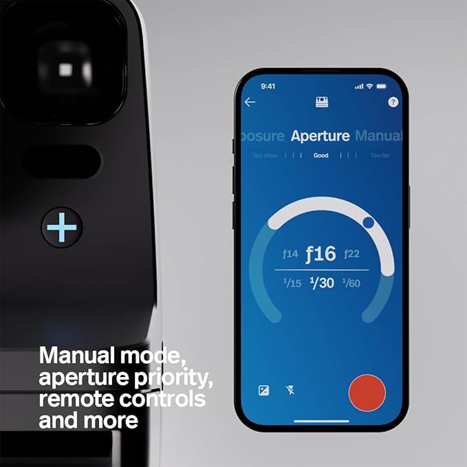 Polaroid Now+ 3rd Generation I-Type Instant Film Camera - Bluetooth Connected App Controlled - Arctic Blue - Camera Only No Film (9163)