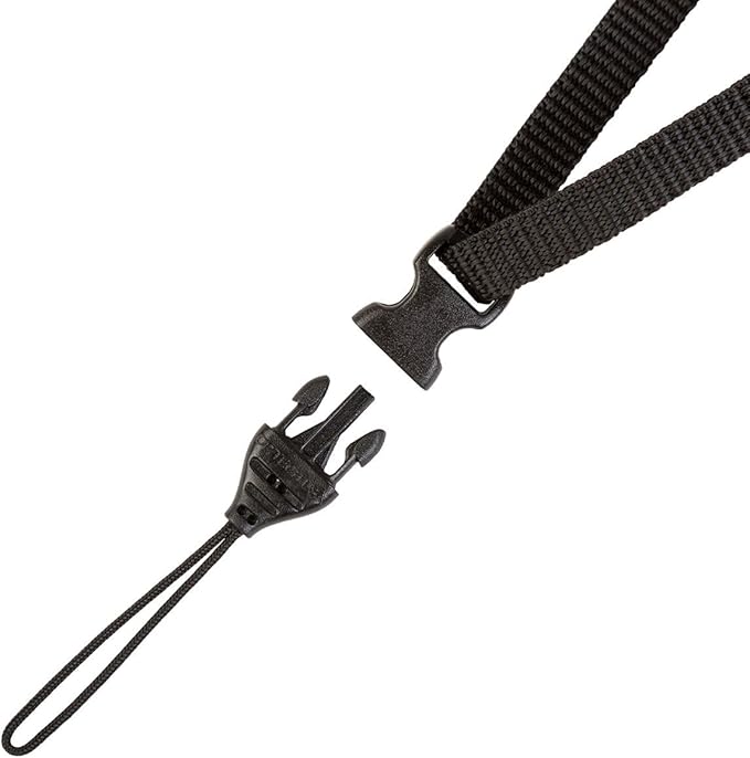OP/TECH USA Compact Sling - Neoprene Camera Sling for Small Point & Shoot Cameras - Camera Strap With Non-slip Backing with Mini Loop Connectors for SLR/DSLR Cameras - Black - Made in USA