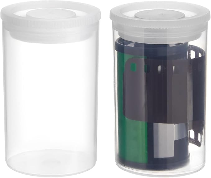 Juvale Film Canisters with Caps - 30-Count, 35mm, Clear - Plastic Cylinders with Lids - Clear Film Containers for Small Accessories