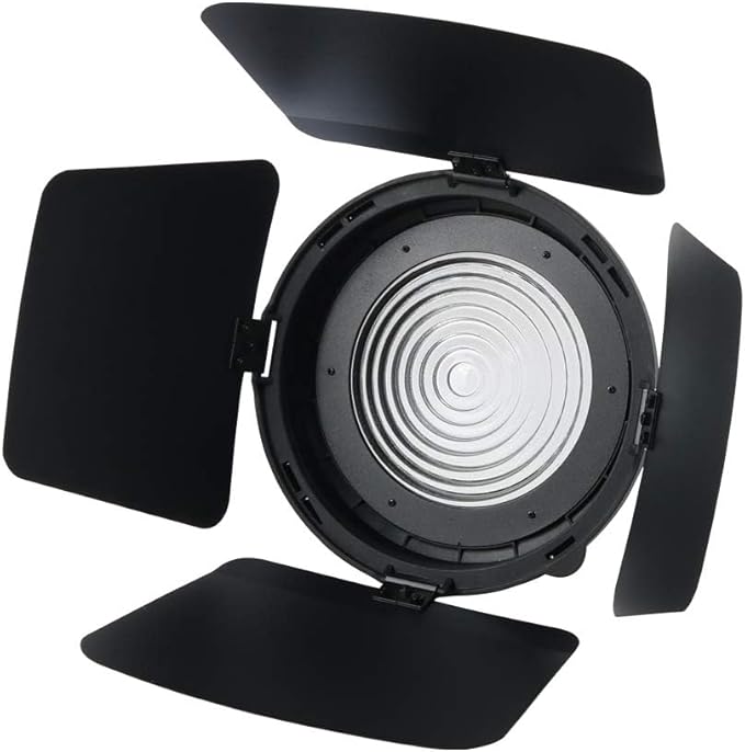 NiceFoto Fresnel Lens Fresnel Mount with Honeycomb Grids Barn Doors for Bowens Mount LED Video Light for Aputure Light Storm 300D II 120D II Mark 2 COB 120T 120D 120D ii LS C120 Series, HA-3300B