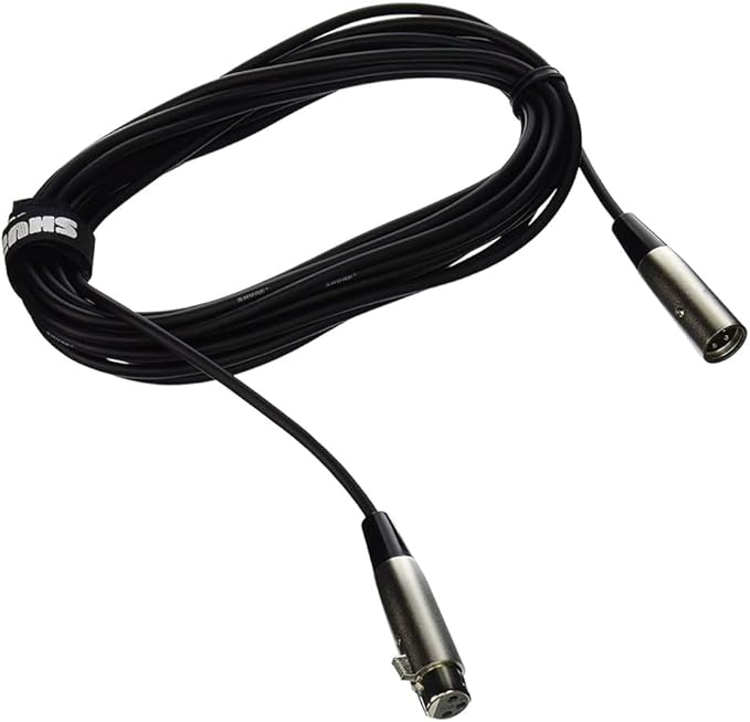 Shure C25J 25-foot Hi-Flex Cable with Chrome XLR Connectors, Black