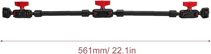 Yunseity Articulating Magic Arm 22 Inch, 360° Adjustable Magic Arm Super Clamp with 180° Ballhead, Magic Arm Camera Mount 1/4 Screw Double Ball Head Adapter for LED Light, Mic, Monitor