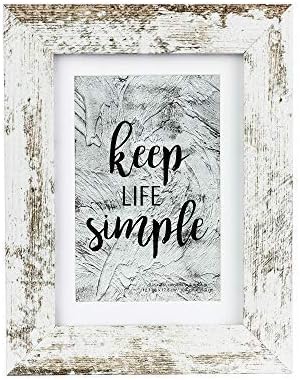 kennethan Rustic White 5x7 Picture Frames Wide Molding 3P in 1 set - Wall Mounting Material Included