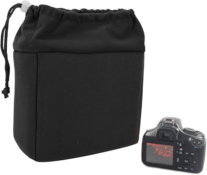Fydun Camera Insert Bag Camera Carrying Case Shockproof DSLR Camera Lens Insert Bag Padded Case with Nylon Material (Black)
