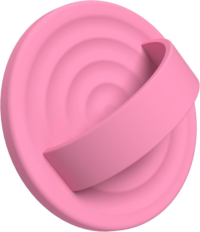 Upgraded Magnetic Phone Grip, Liquid Silicone Soft and Portable, Removable Finger Loop Ring Grip Holder for iPhone, Strong Magnetic Attraction, Compatible with MagSafe Phone Case, Tender Pink