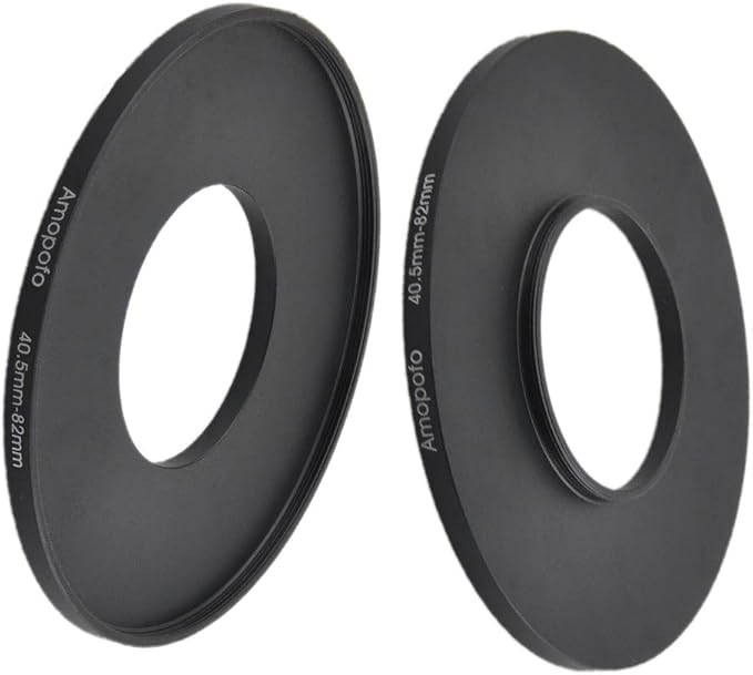 Metal Step Up Ring Adapter 40.5mm to 82mm Step-Up Lens Adapter Ring for Filters, Made of CNC Machined Space Aluminum with Matte Black Electroplated Finish