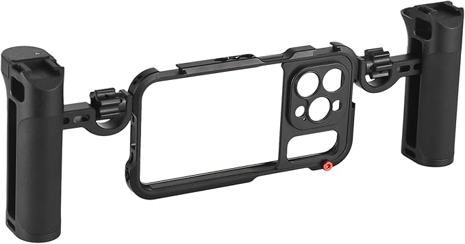 Andoer Portable Phone Cage with Dual Handles Mobile Phone Video Rig Handheld Smartphone Stabilizer Several Cold Shoe Mounts Replacement for iPhone 14 Pro