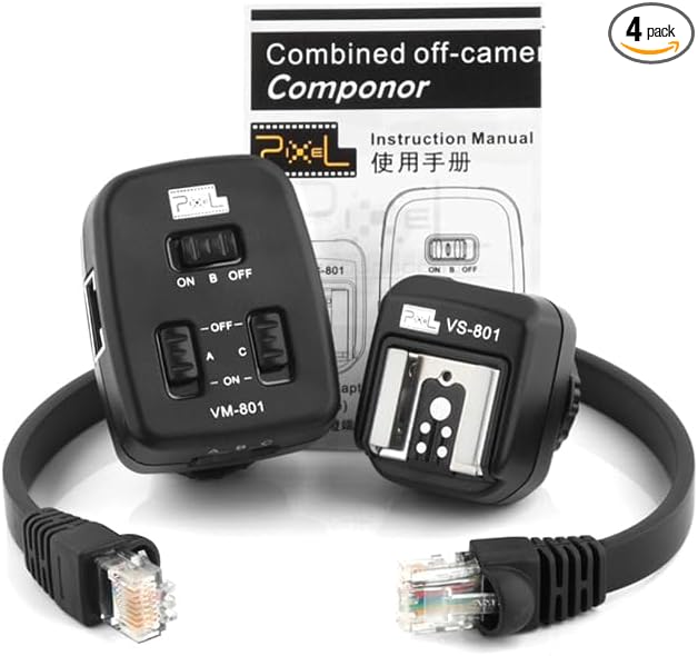 PIXEL 0.98' / 0.3 m E-TTL Off Camera Flash Speedlite Sync Cord Hot Shoe Cord Compatible with Canon T8i, T7i, T6, T6i, T6s, T5, T5i, SL3, 90D, 80D, 77D, 70D, 7D, 6D, 5D, M3, M5, M6 etc, Replaces OC-E3