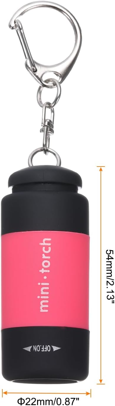PATIKIL Mini Keychain Flashlight, Pocket LED Flashlight Portable Torch USB Rechargeable for Outdoor Camping Party, Pink