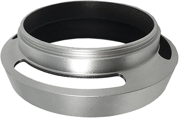 Lens Hood Sunshade Metal Vented Camera Sun Blocker Reduce Reflection 37mm 40.5mm 43mm 46mm 49mm 52mm Screw-in, 46mm,silver