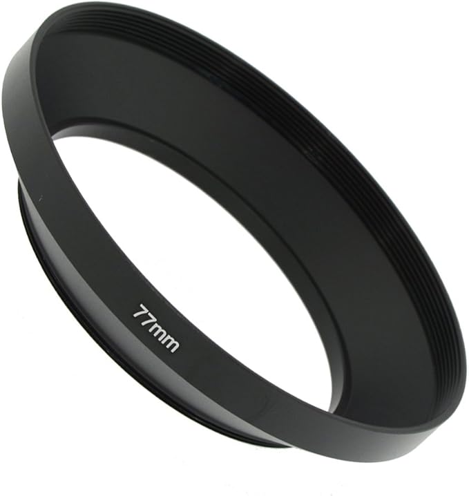 SIOTI 77mm Lens Hood, Oxidation Matte Anti Reflective Treatment, Aluminum Alloy, with 1 * 86mm Lens Cap, Compatible with Sony/Canon/Nikon/Fuji etc >16mm Camera Lens