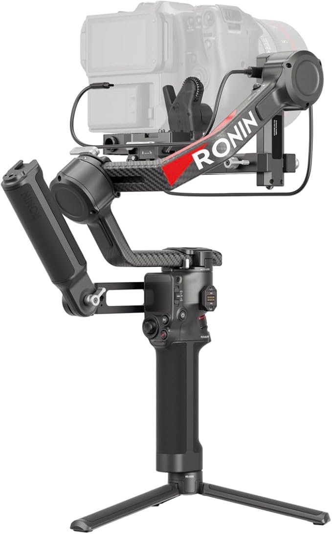 DJI RS 4 Pro Combo, 3-Axis Gimbal Stabilizer for DSLR & Cinema Cameras, Native Vertical Shooting, 4.5kg/10lbs Payload, Image Transmitter & Focus Pro Motor, Condenser Shotgun Microphone