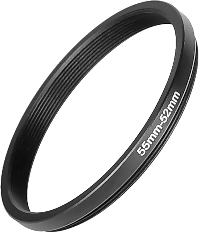 Step Down Rings 55mm to 52mm Metal Lens Filter Adapter Ring for All Brands, UV, ND, CPL 55mm Lens to 52mm Filter Size Accessories
