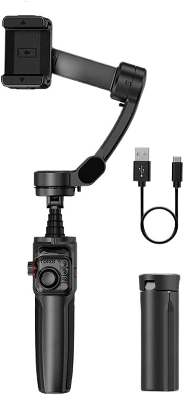 3-Axis Gimbal AI Tracking Stabilizer，Compatible for Smartphone Anti-Shake Shooting Video Extendable Selfie Stick, with Mini Tripod(Option 1)