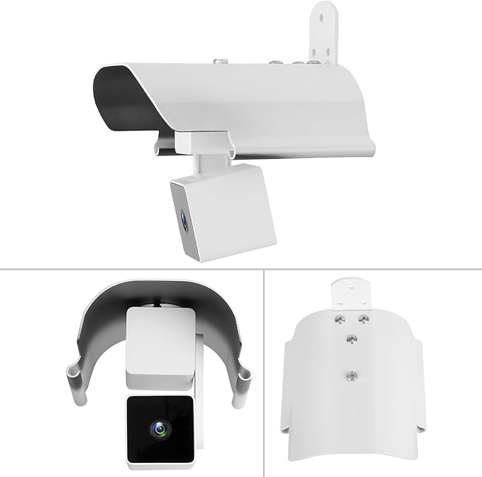 Uogw Weatherproof Protective Cover for WYZE Cam Pan V3/V2/V1,WYZE Cam v4,Aluminum Alloy Sun Rain Shade Cover Mount,Camera not Included (1 Pack White)