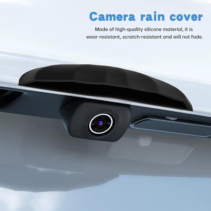 2Pcs Rear View Backup Camera Cover,Universal Car reversing Camera Rain Cover,Car Thick Cameras Protection Sticker,Silicone rain Sticker,Non-Destructive Adhesion(Black,Size:10 * 2 * 2cm)