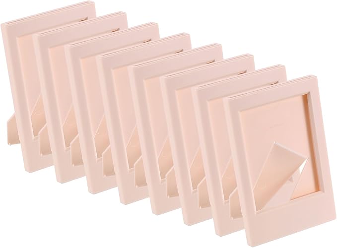uxcell 8 Pcs Mini Picture Frames 2.4 x 3.6 Inch Rectangle Small Picture Photo Frame Holder for Tabletop Display Photos Paintings Landscape Posters Artwork, Pink