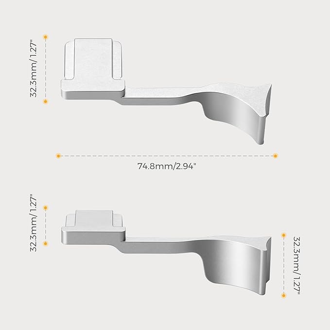 Metal Thumb Grip with Hot Shoe Cover for Leica Q3, Q3 (43) Camera Hot Shoe Thumb Hand Grip Photography Accessories (Silver)