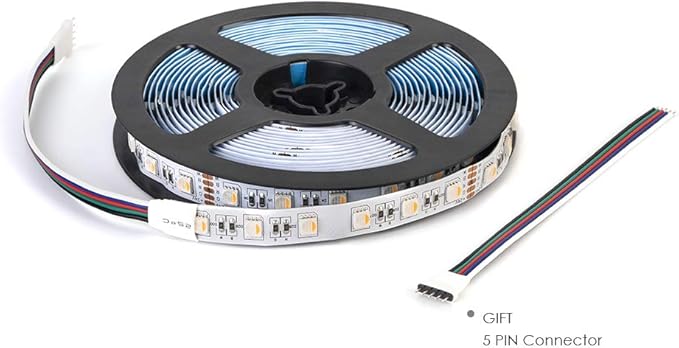 BTF-LIGHTING 5050 RGBW RGB+Warm White(2700K-3000K) 4 Colors in 1 LED Tape Light DC24V 5m 16.4ft 60LED/m Multi-Colored IP30 White 12mm PCB for Bedroom Kitchen Home Decoration(No Adapter or Controller)