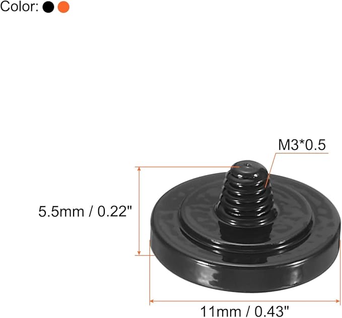 PATIKIL Camera Shutter Button, 2 Pack Soft Shutter Release Button Pure Copper Camera Button Concave, for Nikon for Fujifilm for Leica Black/Orange