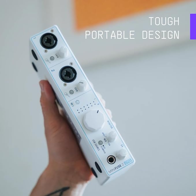 Arturia - MiniFuse 2 OTG - Audio & MIDI Interface with Creative Software for Recording, Production, Podcasting, Guitar, USBC/USBA - White