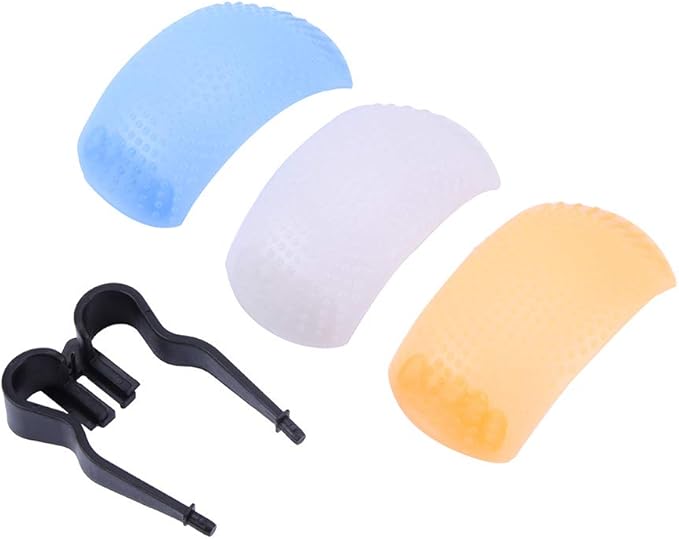 Rodipu Practical 3 Color 8741mm Flash Bounce Diffuser Cover, Flash Diffuser Cover, Pop-Up for Camera Flash Photography