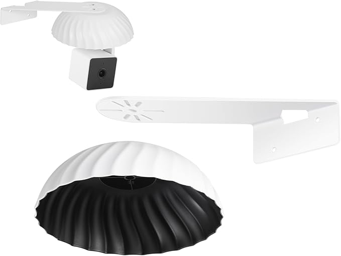 Wall Mount for WYZE Cam Pan V3, Outdoor Corner Mount Kit with Weatherproof Cover, Durable Housing for Outside Use – White (Camera Not Included)